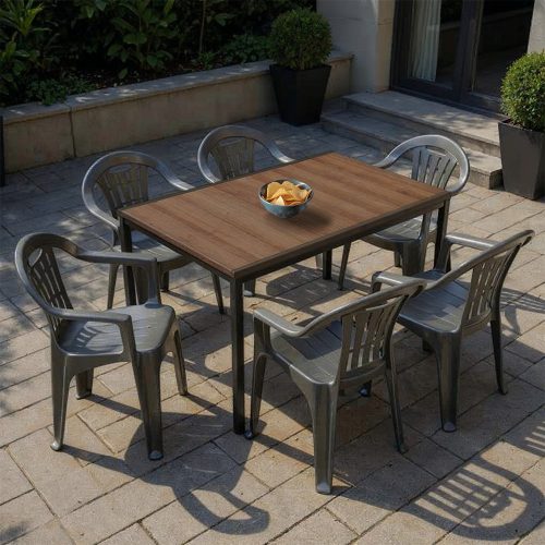 Rowen 6+1 kerti bútor garnitúra szett dió-grafit