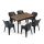 Ravello 6+1 kerti bútor garnitúra szett dió-fekete