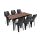 Parker Large 6+1 kerti bútor garnitúra szett dió-grafit