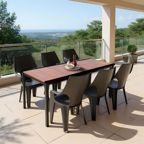 Parker Large 6+1 kerti bútor garnitúra szett dió-grafit