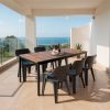 Ravello Large 6+1 kerti bútor garnitúra szett dió-fekete