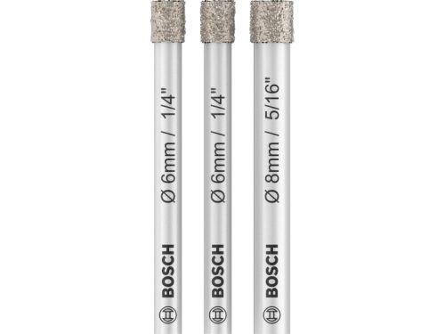 BOSCH PRO Száraz gyémántfúró készlet 3 részes (6 / 6 / 8 x 66 mm) hengeres befogással