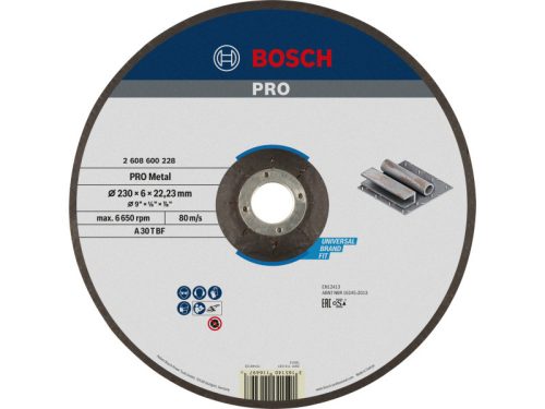 BOSCH PRO Tisztítókorong fémre 230 x 6,0 x 22,2 mm A 30 T BF (oSa)