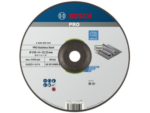 BOSCH PRO Tisztítókorong rozsdamentes acélhoz 230 x 6,0 x 22,2 mm AS 30 S INOX BF (oSa)