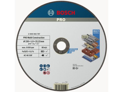 BOSCH PRO Vágókorong Multi Material 230 x 1,9 x 22,2 mm AC 46 S BF (oSa)