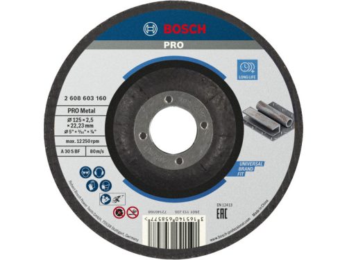 BOSCH PRO Vágókorong fémre 125 x 2,5 x 22,2 mm A 30 S BF