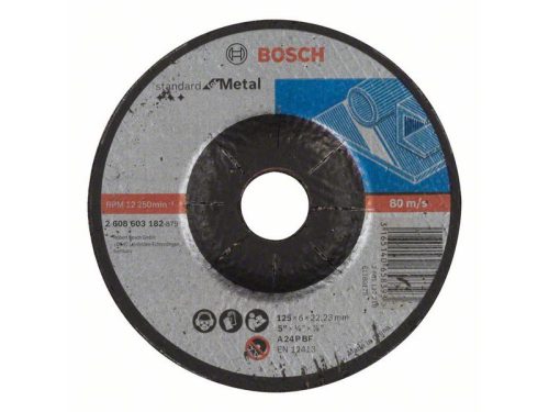 BOSCH Tisztítókorong fémre 125 x 6,0 x 22,2 mm hajlított Standard for Metal A 24 P BF
