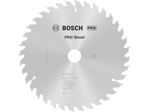 BOSCH PRO Fűrésztárcsa fához 165 x 20/16 x 1,7 mm / 36T