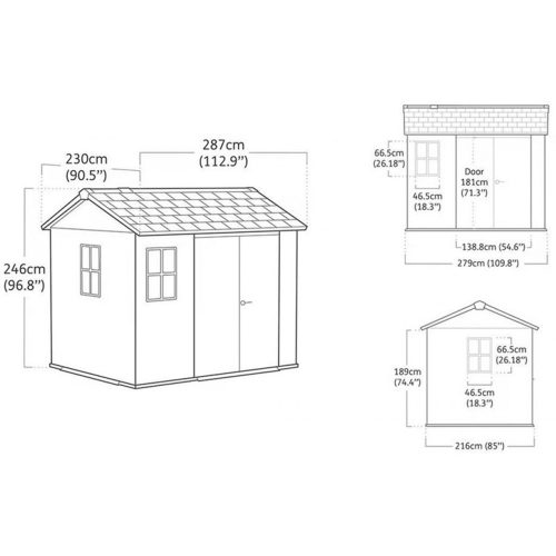 Newton Plus wide 9 x 7,5 műanyag kerti ház barna