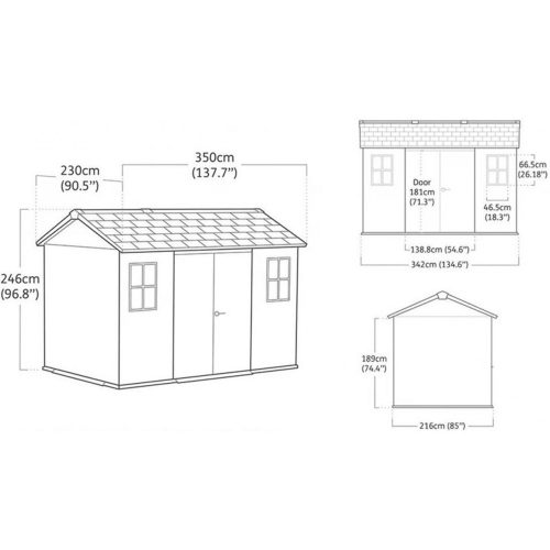 Newton Plus wide 11 x 7,5 műanyag kerti ház barna