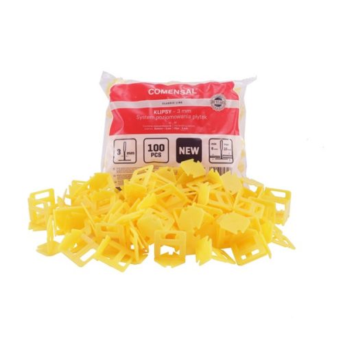 csempeszintező talp (lapszintező kapu), 3mm, 100db, sárga, egyszer használatos