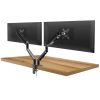 Monitor&TV tartókonzol - dupla karos, teleszkópos - asztallapra rögzíthető - 62 cm, 30"