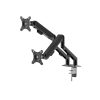 Monitor&TV tartókonzol - dupla karos, teleszkópos - asztallapra rögzíthető - 62 cm, 30"