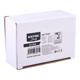   tartalék akku 12V Li-ion, 402403 géphez; 2000mAh, Extol Lady