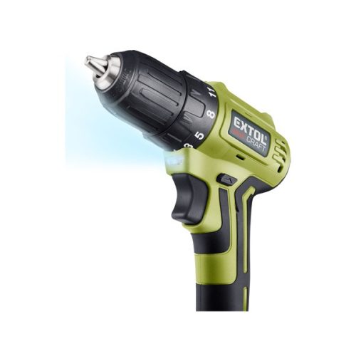 akkus fúrócsavarozó, Extol Craft, 20V, kefementes motor, kofferban; 2db 2000 mAh Li-ion akku + 1 db töltő
