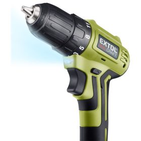   akkus fúrócsavarozó, Extol Craft, 20V, kefementes motor, kofferban; AKKU és TÖLTŐ NÉLKÜL