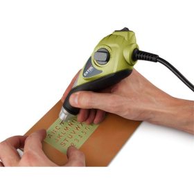   mini gravírozó gép, 6.000 ford/perc, 13 W; volfrám karbid (vídia) gravírozó hegy, szabályozható mélység