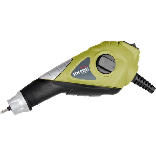 mini gravírozó gép, 6.000 ford/perc, 13 W; volfrám karbid (vídia) gravírozó hegy, szabályozható mélység