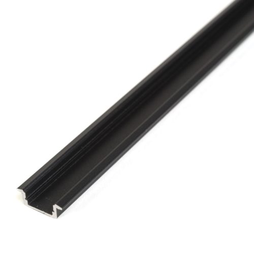 LED aluminium profil sín - 1000 x 23(17) x 8 mm - süllyeszthető U profil - fekete