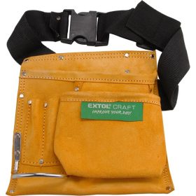   szerszámtartó öv,3 zsebes, hasított bőr; műanyag csattal