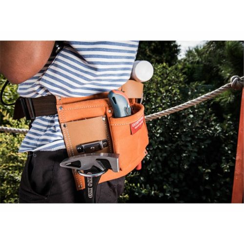 szerszámtartó öv, 9 zsebes, bőr; erős műanyag csattal