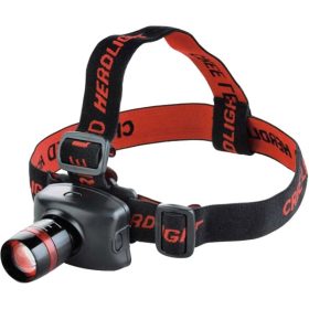   LED fejlámpa, 3 W, 120 Lumen, cseppálló; 3 funkció (teljes/fél fényerő, villogás) + zoom, elem nélkül