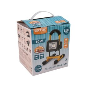   hordozható LED lámpa (reflektor), 10W, 800 lm; IP65, Li-ion akkus tölthető