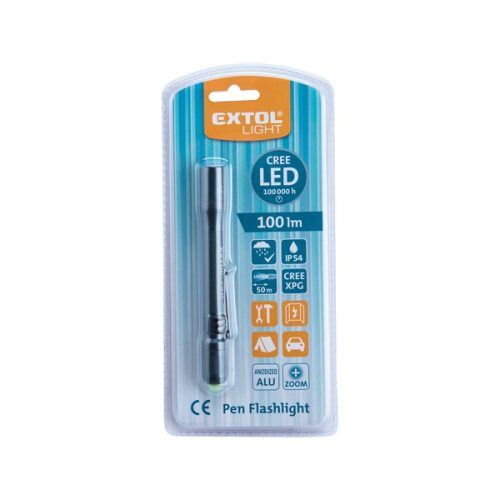 LED lámpa, CREE XPE, 100Lm, 3 funkció; (teljes/harmad fényerő+ villogás), ALU ház, elem nélkül, IP54