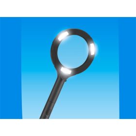   nagyító LED lámpa, kézi, 3×0,5 W COB, 80 Lm, 3× nagyítás; műanyag ház, elem nélkül, CE