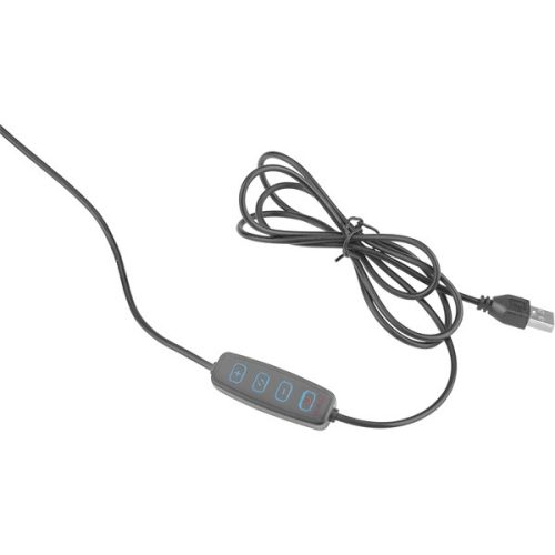 nagyító LED lámpa, asztali, Fekete, 7 W COB, 2400 Lm, 5× nagyítás; mechanikusan állítható rögzítés, USB kábel