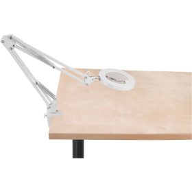   nagyító LED lámpa, asztali, Fehér, 7 W COB, 2400 Lm, 5× nagyítás; mechanikusan állítható rögzítés, USB töltőkábel