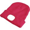 sapka, pink, kötött, kivehető LED homloklámpával, 4×45 Lumen; USB tölthető Li-ion akku, 3 funkció (100%-75%-50% fényerő)