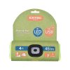 sapka, sárga, kötött, kivehető LED homloklámpával, 4×45 Lumen; USB tölthető Li-ion akku, 3 funkció (100%-75%-50% fénye.)
