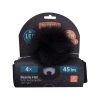 sapka, fekete, pomponnal, kötött, kivehető LED homloklámpával, 4×45 Lumen; USB tölthető Li-ion, 3funkció (100%-75%-50%)