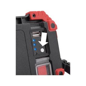   hordozható LED lámpa (reflektor), 10W; 1000 Lm, IP54, Li-ion akkus, 4400 mAh, USB tölthető, Power Bank funkcióva 0,36 kg
