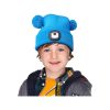 sapka, gyerek, kék, kötött, kivehető LED homloklámpával, 4×25 Lumen; USB tölthető Li-ion, 3funkció (100%-75%-50%)