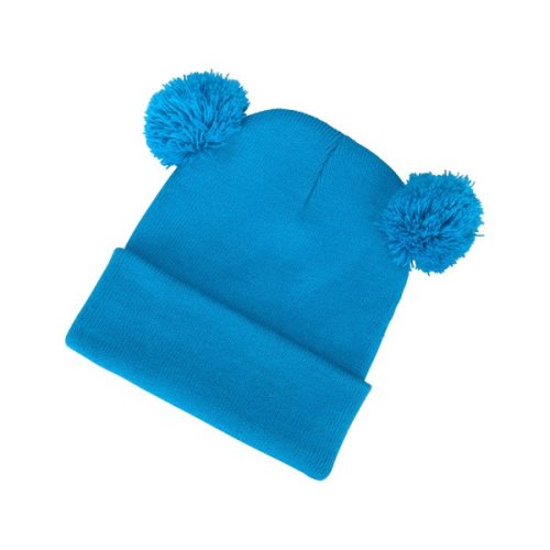 sapka, gyerek, kék, kötött, kivehető LED homloklámpával, 4×25 Lumen; USB tölthető Li-ion, 3funkció (100%-75%-50%)