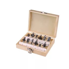   felsőmaró klt.  12db, kisebb szett (fadobozban) ; 8mm-es befogással