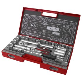   dugókulcs klt. 1/2", 1/4", 60db, 61CrV5; mattkróm FORTUM