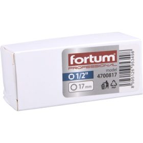   gépi (impakt) dugófej 1/2", 17 mm; vékonyfalú, ALU felnihez FORTUM