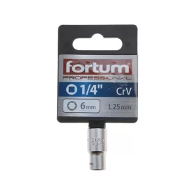 dugófej, 1/4", 6mm, 61CrV5, mattkróm, 25mm hosszú