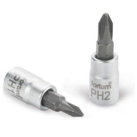   bitdugófej PH bittel, 61CrV5/S2, mattkróm; PH2,  1/4" FORTUM