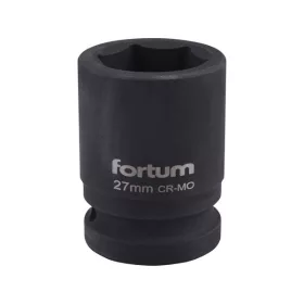   gépi (impakt) dugófej 3/4", 27mm, L 52 mm, feketített, FORTUM