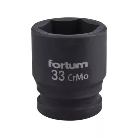   gépi (impakt) dugófej 3/4", 33mm, L 57 mm, feketített, FORTUM