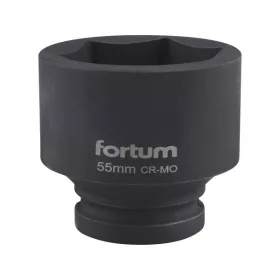   gépi (impakt) dugófej 3/4", 55mm, L 70 mm, feketített, FORTUM
