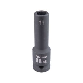   gépi (impakt) dugófej 1/2", 11 mm, L 78 mm, feketített, FORTUM