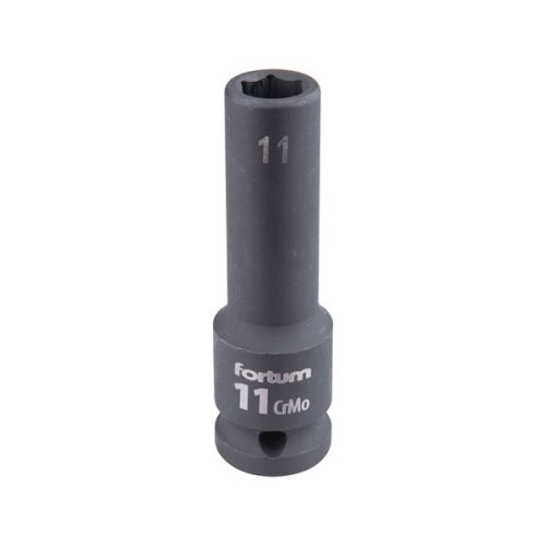 gépi (impakt) dugófej 1/2", 11 mm, L 78 mm, feketített, FORTUM