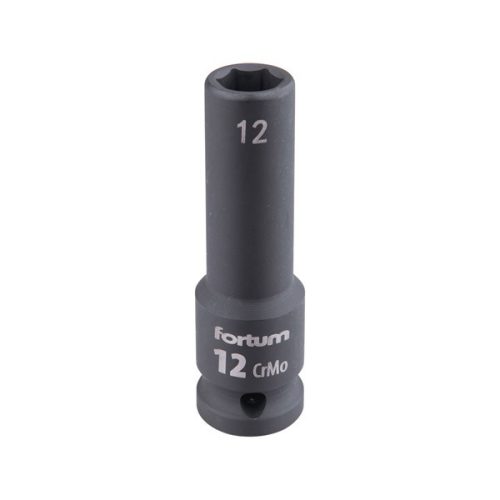 gépi (impakt) dugófej 1/2", 12 mm, L 78 mm, feketített, FORTUM