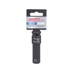   gépi (impakt) dugófej 1/2", 13 mm, L 78 mm, feketített, FORTUM