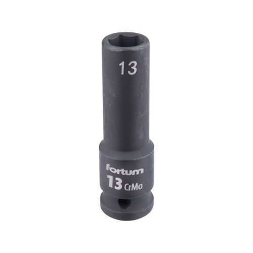 gépi (impakt) dugófej 1/2", 13 mm, L 78 mm, feketített, FORTUM